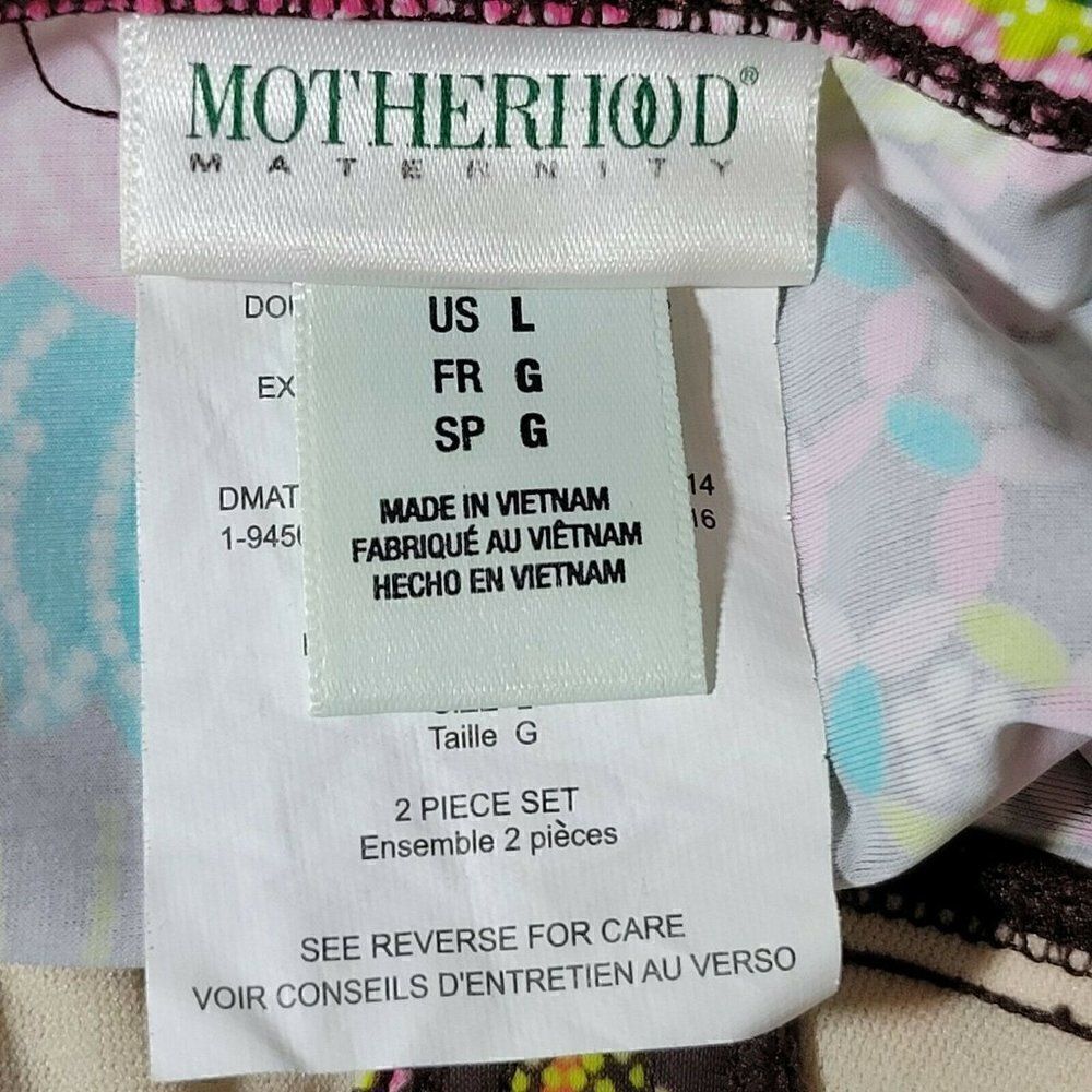 Motherhood Maternity Tankini Swim Top Womens Large Brown Pink Multicolor Ruched‎ - Picture 10 of 11